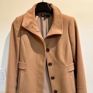 Brooks Brothers Petite Camel Wool Pea Coat